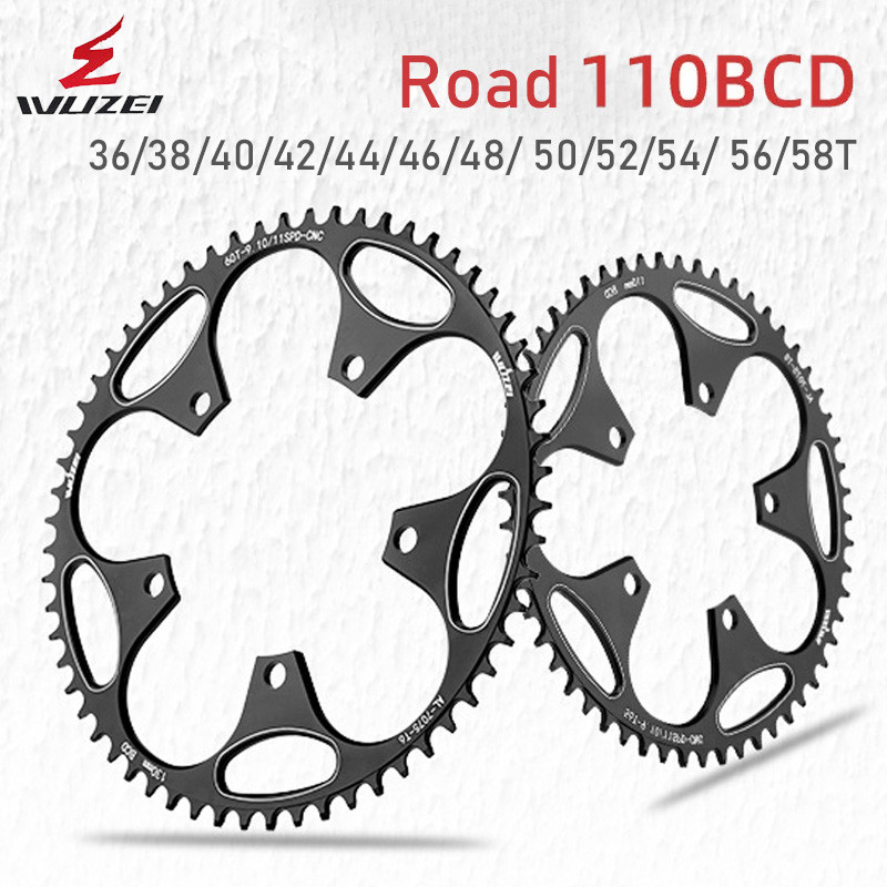 WUZEI 110 bcd chainring จักรยานเสือหมอบ chainring 110bcd 5 bolt แคบกว้าง 36T 38T 40T 42T 44T 46T 48T
