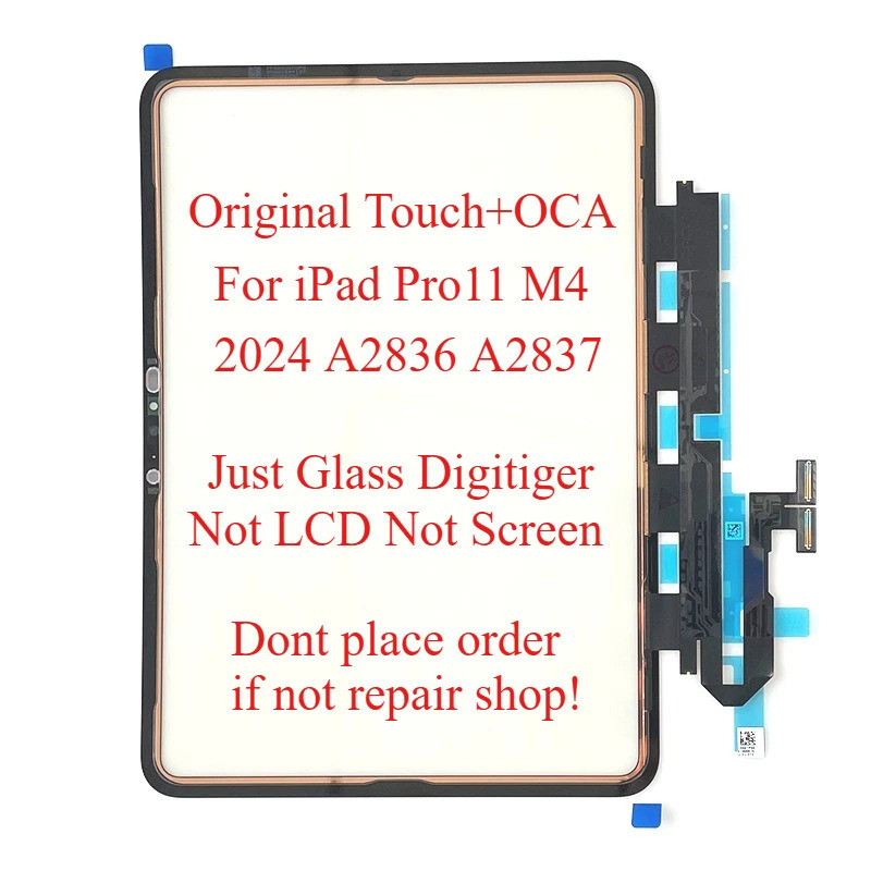 ใหม่ Glass Touch Digitizer ด้วย OCA กรอบสติกเกอร์สําหรับ iPad Pro 11 M4 2024 A2836 A2837 A3006 ซ่อม 