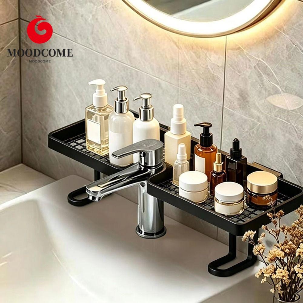 MOODOME ชั้นเก็บของในห้องน้ํา, ระบายน้ําเร็ว Simple Faucet Storage Shelf, Multi-functional No Drill 