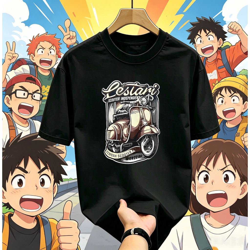 (จัดส่งตลอด 24 ชั่วโมง) Lestari Classic Vesper Moto Badge พิมพ์เสื้อยืด