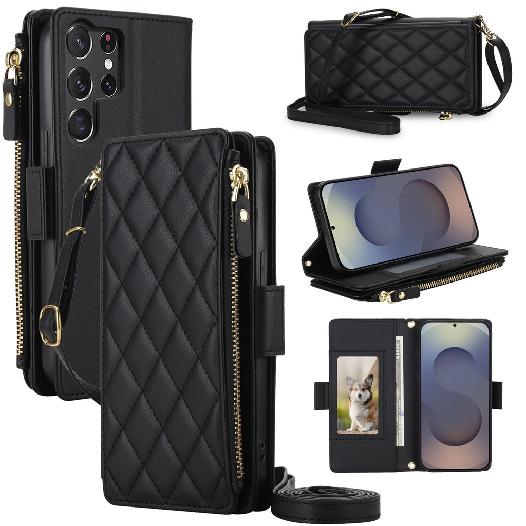 เคสโทรศัพท์ เคส Card Case สําหรับ Samsung S26 Ultra พร้อมสาย lanyard Flip Cover พร้อมช่องใส่การ์ดเหรียญเชือกสําหรับ Samsung Galaxy S26 Plus S25 Ultra S24 FE S23 S22 Plus พร้อมกระเป๋าสตางค์กระเป๋า
