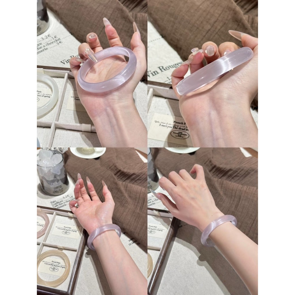 โมรา โอปอลสร้อยข้อมือหญิงสีม่วงน้ําแข็งสร้อยข้อมือหยกจักรพรรดิสีม่วงโรงงานเครื่องประดับ