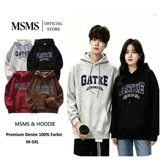 Letter Print Oversize Hoodie เสื้อฮู้ดลายตัวอักษรโอเวอร์ไซซ์ ผ้านุ่มทรงหลวมคัปเปิลได้ 4 สี เทา/ดำ/น้ำตาล/แดงไวน์ Size M-5XL