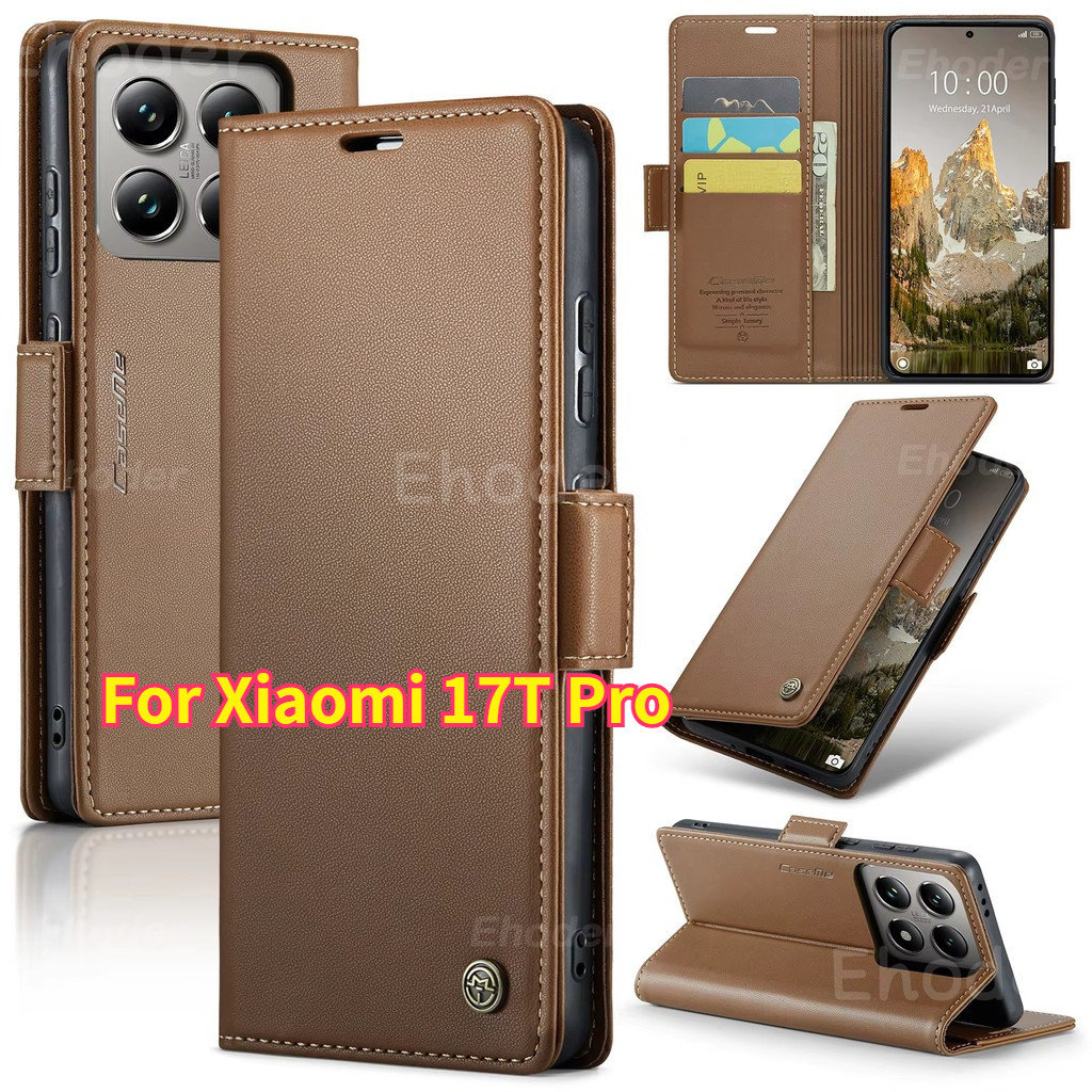 ปลอกสําหรับ Xiaomi 17T Pro 17TPro 4G 5G 2026 พลิกกระเป๋าสตางค์หนังแม่เหล็กฝาครอบโทรศัพท์สําหรับ Xiaomi17TPro Xiaomi17T ช่องใส่การ์ดกันกระแทก TUP Soft Shell กรณี