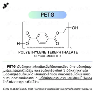 PETG Filament เส้นพลาสติกสำหรับเครื่องพิมพ์ 3 มิติ สีพื้นฐาน ขนาด 1.75mm แบรนด์ {3D}