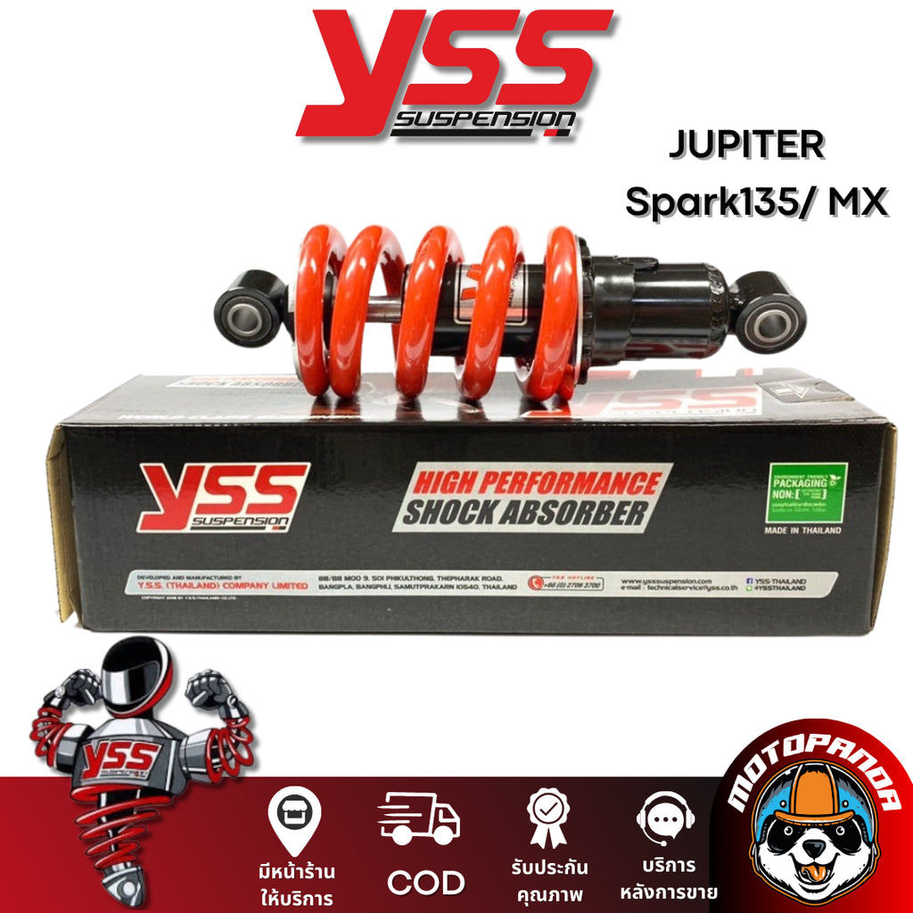 โช๊คเดี่ยว YSS ของแท้100% YAMAHA JUPITER SPARK-135,MX (ปี 05-14) CRYPTON BLACK/RED สูง 210 mm.