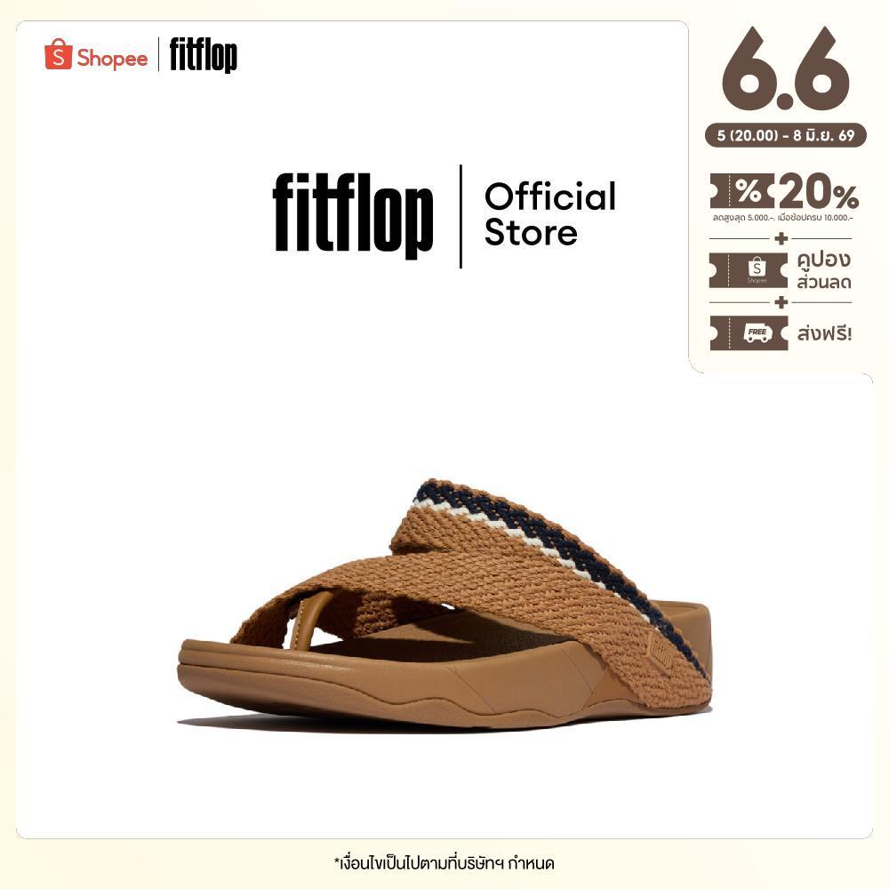 FITFLOP SLING STRIPE-WEBBING/LEATHER รองเท้าแตะแบบหูหนีบผู้ชาย รุ่น E7V-B86 สี BROWN