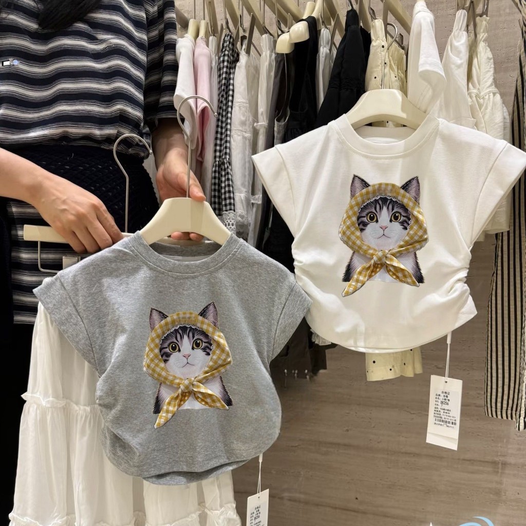 【ks0967.th】 女童短袖纯棉T恤夏季儿童韩版洋气卡通圆领半袖时尚上 【0602U8dZinN5x】