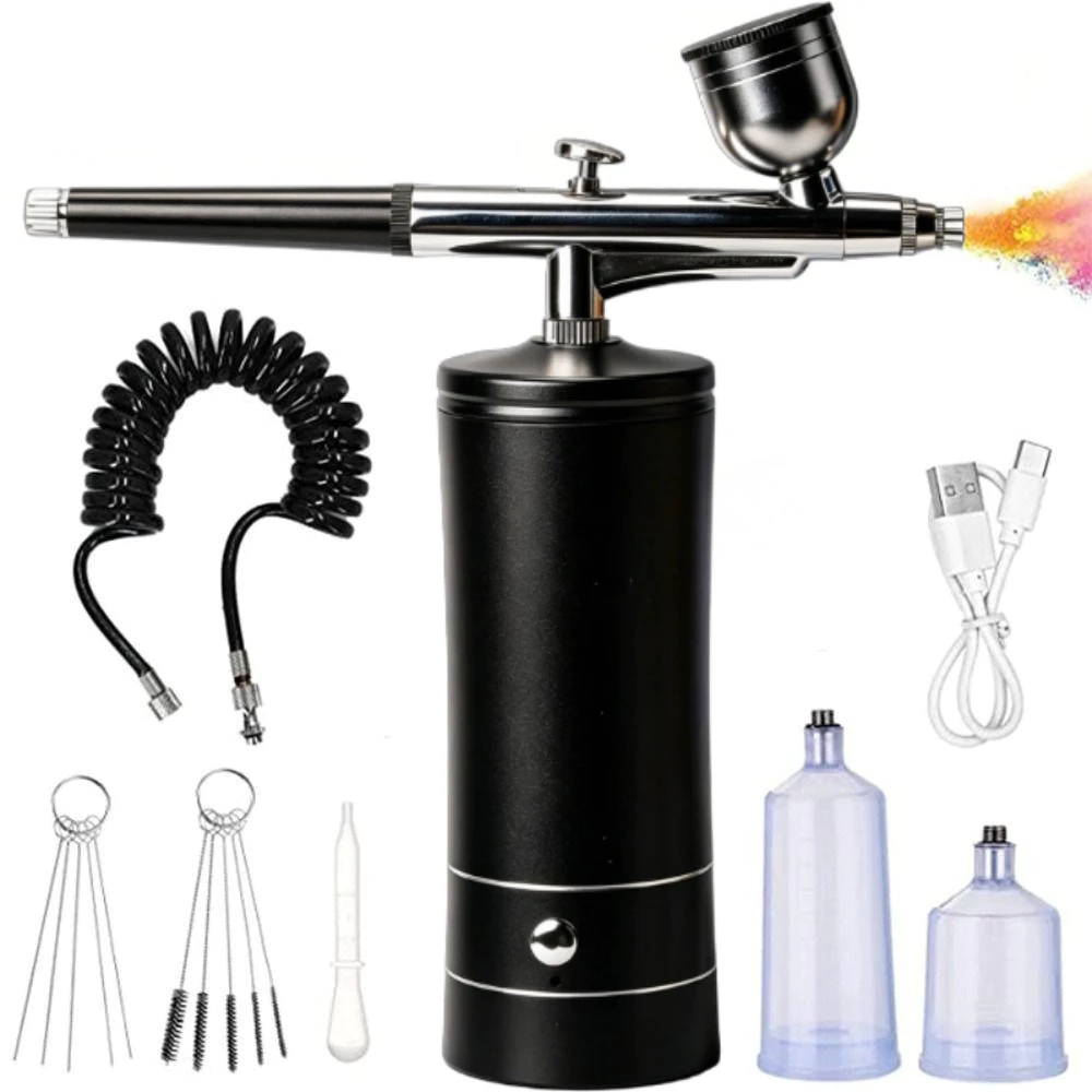 Cordless Airbrush Paint Tool ชุดแอร์บรัชไร้สาย อเนกประสงค์ ปั๊มสเปรย์เจนเพน แอร์คอมเพรสเซอร์ แบบพกพา ชุดแปรงพ่นสี ศิลปะ