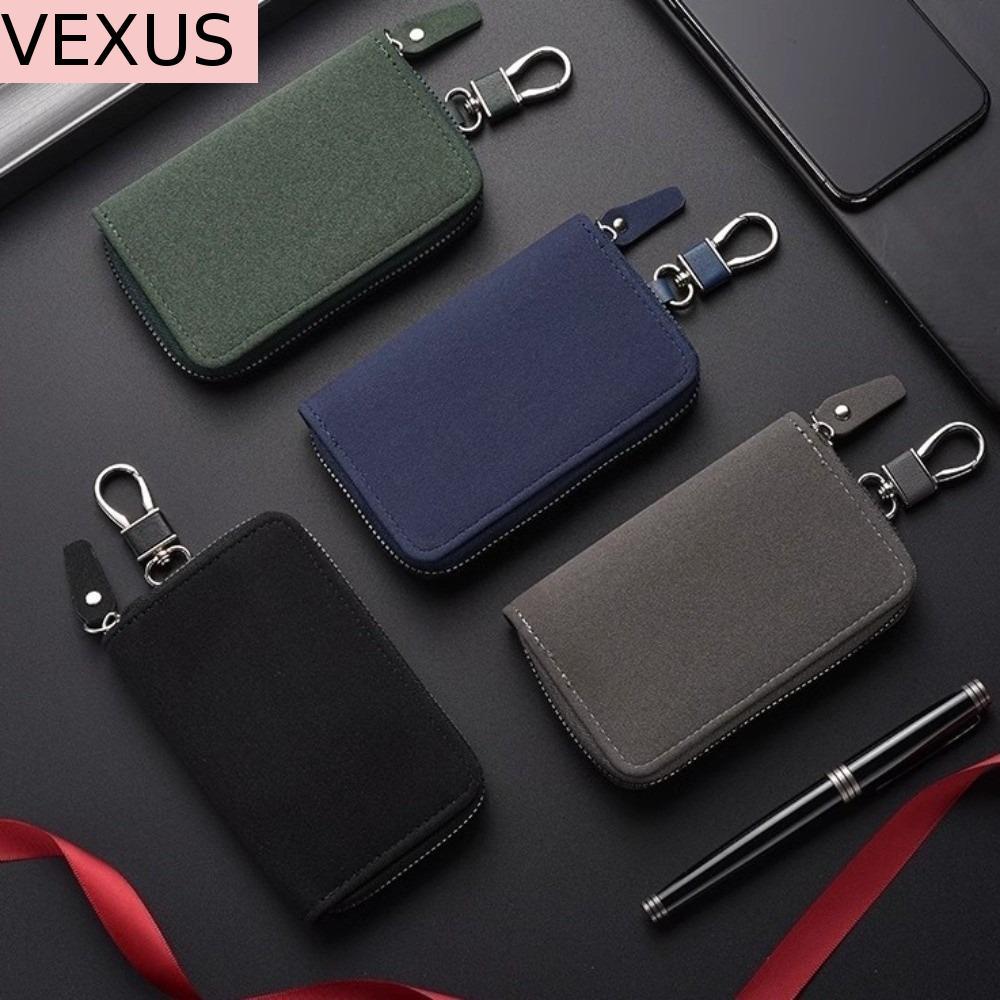 VEXUS กระเป๋าสตางค์กุญแจรถ, กระเป๋าจัดระเบียบใส่กุญแจความจุขนาดใหญ่แฟชั่น, กระเป๋าใส่กุญแจแม่บ้านหนังซิปอเนกประสงค์แบบพกพาใช้ในบ้าน