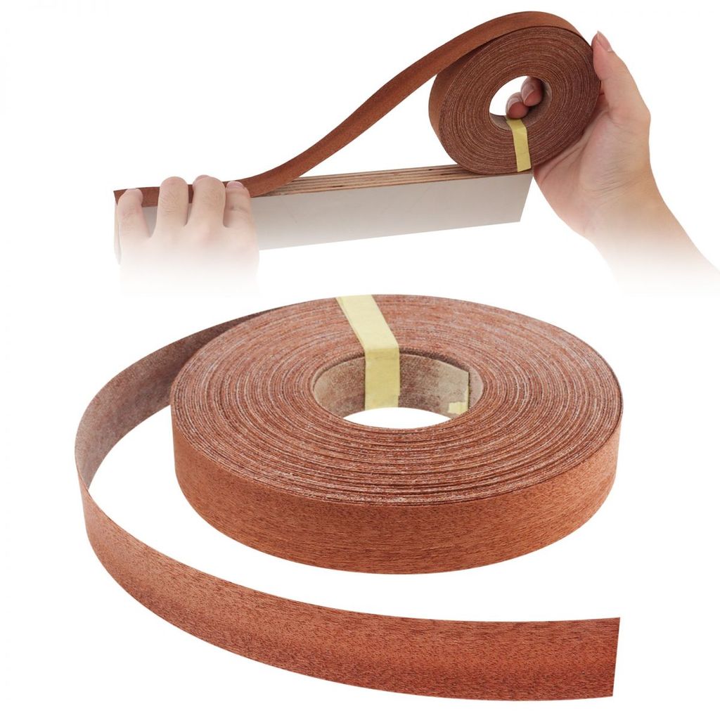 3/4 in x 50 ฟุต (1.9 ซม. x 15 ม.) Sapele Hot Melt กาวไม้ขอบแถบสําหรับโต๊ะไม้อัด / ตู้ / เฟอร์นิเจอร์, แผ่นไม้อัด Pre-glued Edging