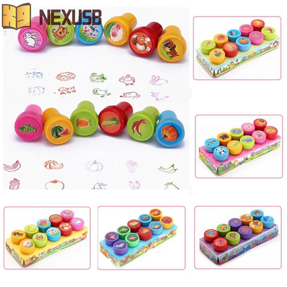 NEXUSBEAM เด็กแสตมป์ Scrapbooking ของเล่นเด็กรอบ DIY Panda Stamper ของเล่นแสตมป์ยาง