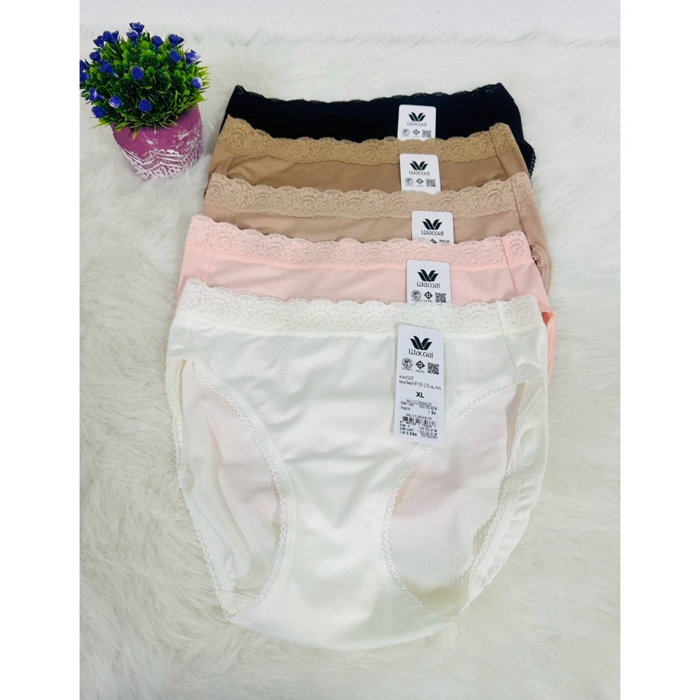 Wacoal Bikini Panty กางเกงในใส่สบายวาโก้ รูปแบบบิกินี่ ลายลูกไม้ รุ่น WU1C35/WU1F35 ราคาป้ายตัวละ 140 บาทเหลือตัวละ 89 บ