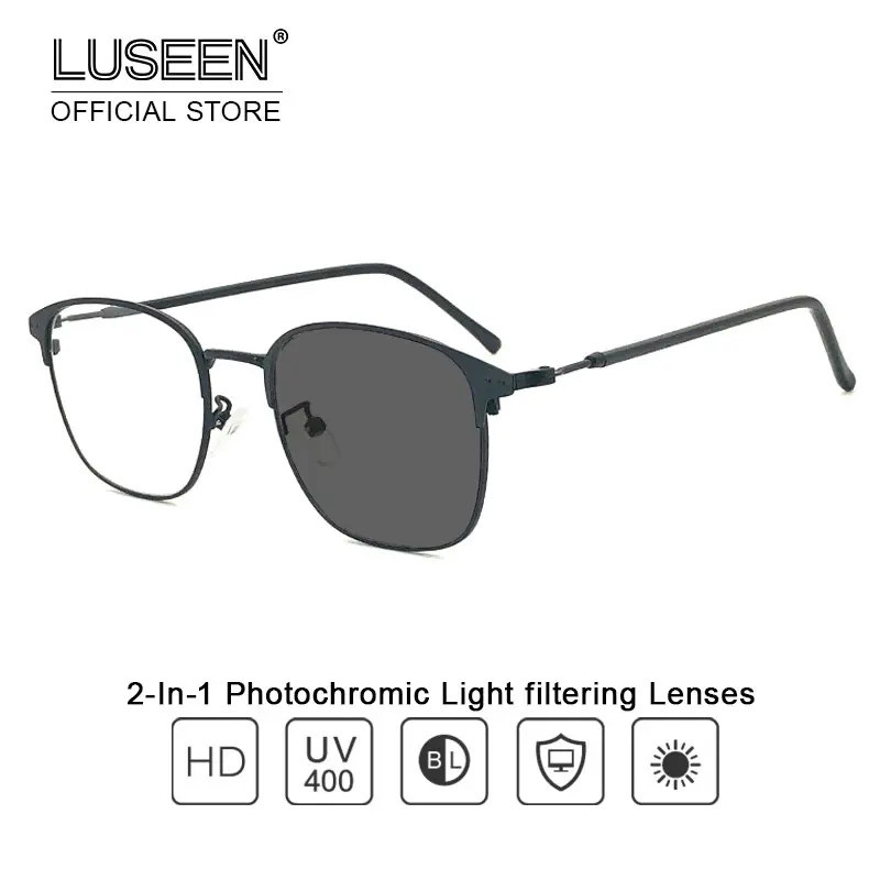 LUSEEN - แว่นกันแดดผู้หญิงแว่นตาโฟโตโครมิก AG2206