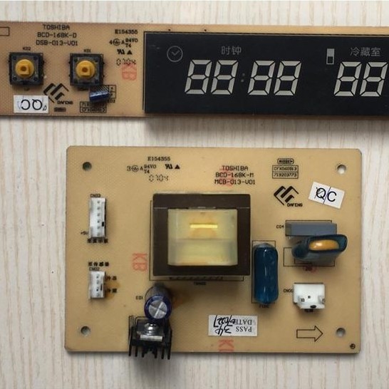 Original Toshiba ตู้เย็น BCD-168K บอร์ดคอมพิวเตอร์ BCD-168K-M บอร์ดแสดงผลปุ่ม BCD-168K-D