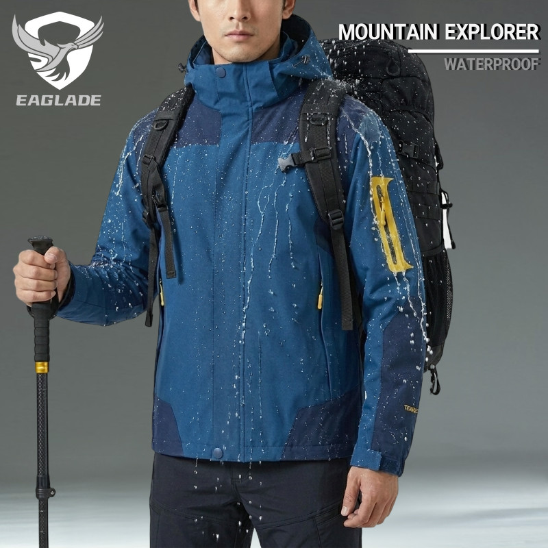 EAGLADE เสื้อแจ็คเก็ตเดินป่าและเดินป่าน้ําหนักเบาสําหรับผู้ชาย Windproof & Water-Repellent Grey 552 E05