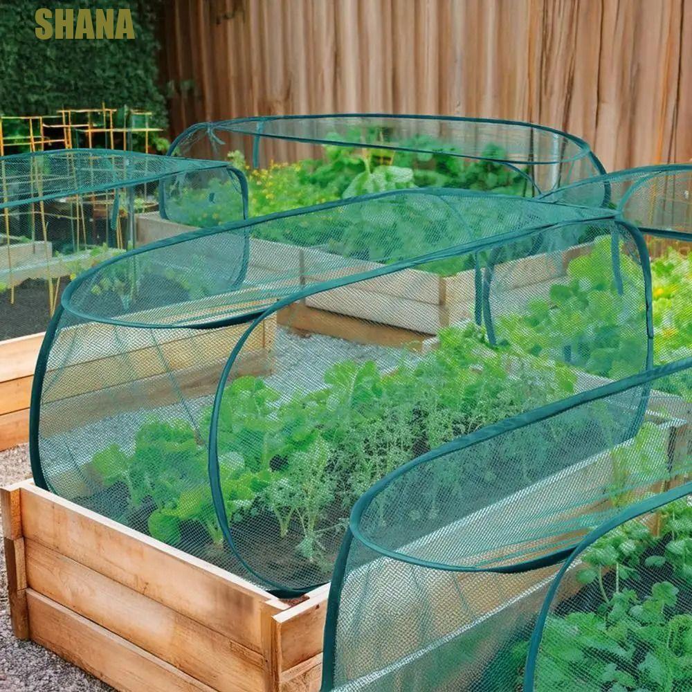 ชานา สวนแถวครอบคลุม,พับกับพื้นดินถ่ายป้องกันพืชตาข่าย,นํามาใช้ใหม่นกควบคุมยกเตียงตาข่ายพืชกรงผักสวน