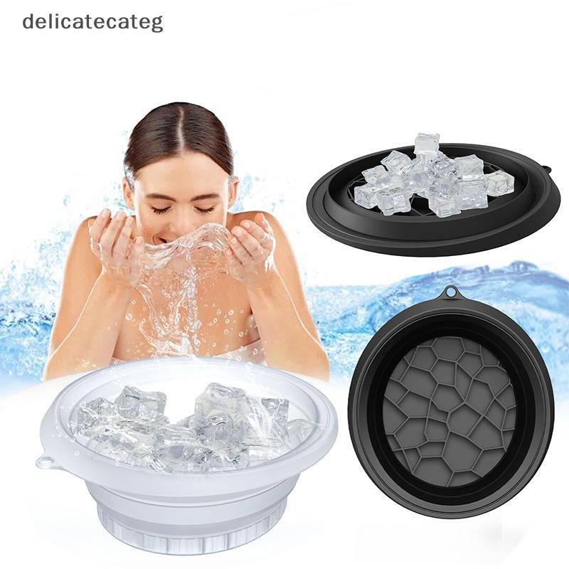 Delicateg ชามขนาดใหญ่สําหรับใบหน้า Ice Bath ชามน้ําแข็งพับได้ชามซิลิโคนสําหรับจุ่มใบหน้า Ice Bath Ic