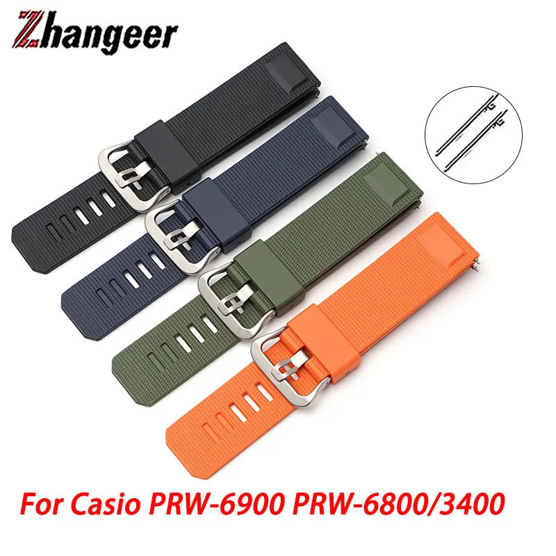 ยางซิลิโคนสําหรับ C--sion PRW-6900 PRW-6800/3400 เปลี่ยน 23 มม.Quick Release สายรัดข้อมือเข็มขัด Acc