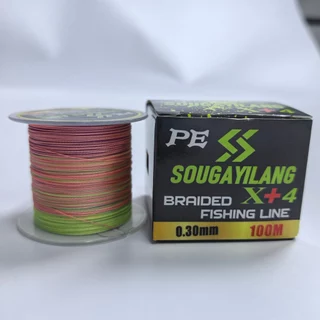 สายตกปลา PE ความเหนียวสูง Multi-color Optional Fishing Line ทนทานต่อการสึกหรอ ยาว 100 เมตร สีสุ่ม