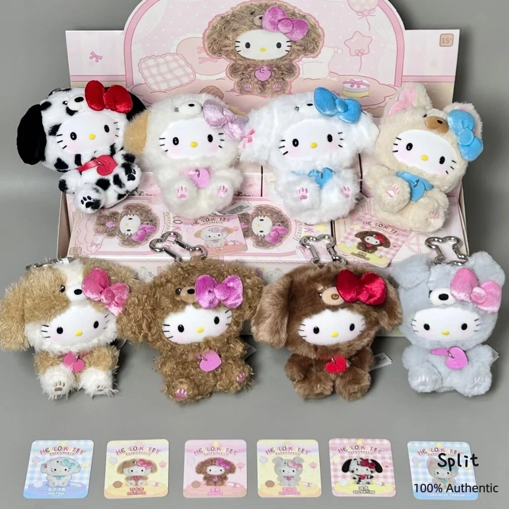 ของแท้ Hello Kitty Puppy Party Series เครื่องประดับกล่องลึกลับตุ๊กตา Zhao Lu สไตล์เดียวกัน
