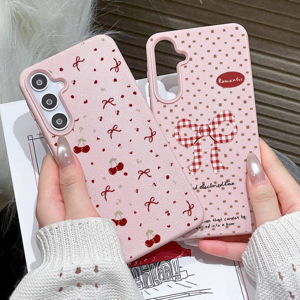 แมวมินิมัลลิสต์ Leather เคส For Samsung S26 UItra A07 A06 A17 A16 A15 A26 A35 A36 A53 A54 A55 A56 กันกระแทก เคสโทรศัพท์