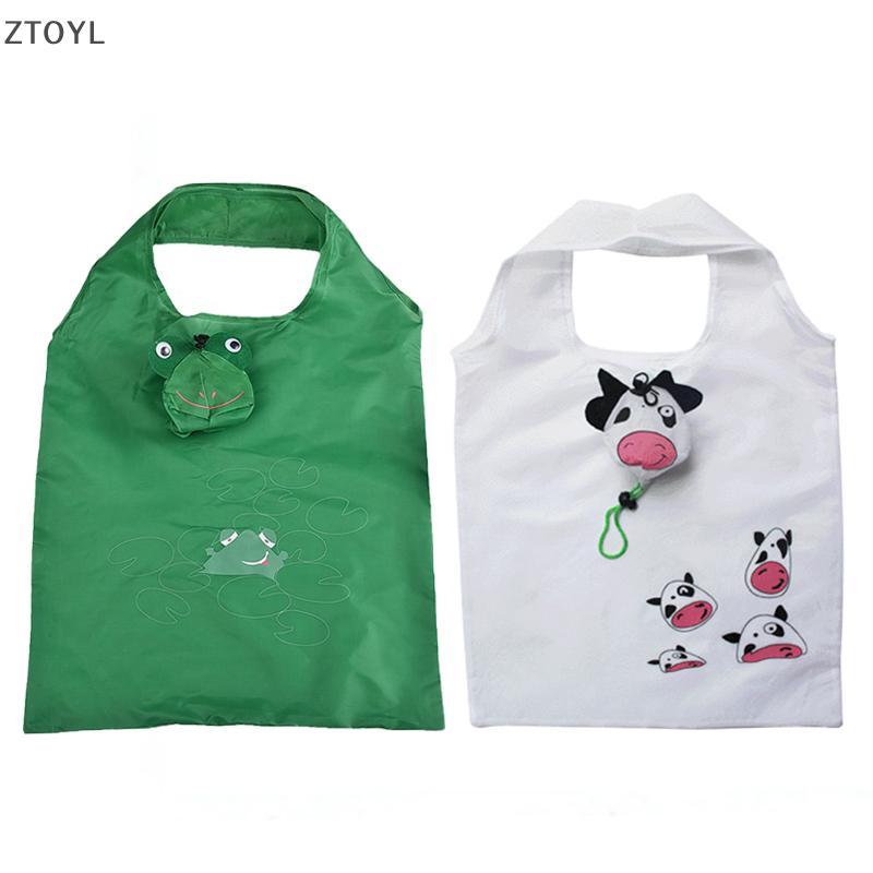 Ztoyl สัตว์น่ารักพับได้กระเป๋าช้อปปิ้งแบบใช้ซ้ําได้ความจุขนาดใหญ่เป็นมิตรกับสิ่งแวดล้อม Tote Zxh