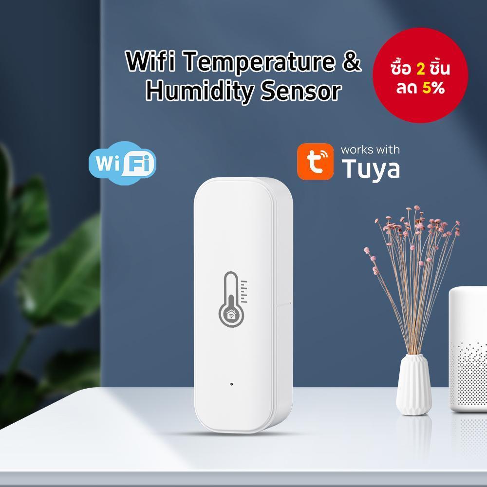 เซ็นเซอร์วัดความชื้นและอุณหภูมิ WiFi รุ่นใหม่จาก Tuya สำหรับการติดตั้งในบ้าน ใช้แบตเตอรี่ ควบคุมด้วยแอปพลิเคชัน