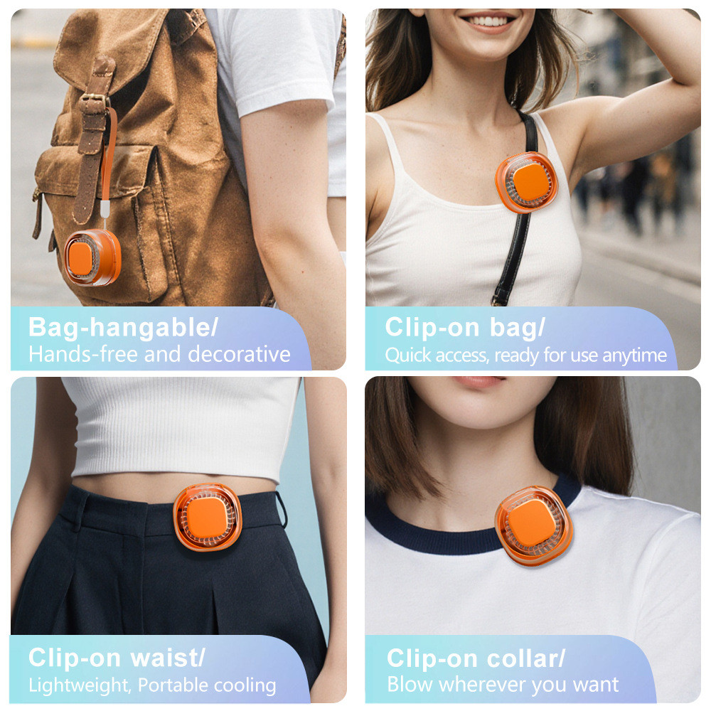 Pouch Collar Leafless Fan USB Clip-On Portable Small Hurricane Clip Fan 26.. 7SSA