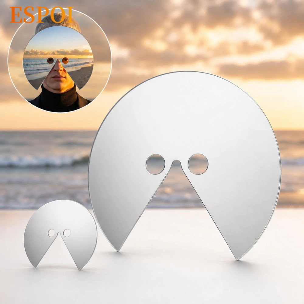 ESPOI กระจกทรงกลม, Full Face Head-mounted Visual Illusion Prop,สวมใส่การถ่ายภาพProps Visual Dislocationสะท้อนแสงผู้ใหญ่ใช้