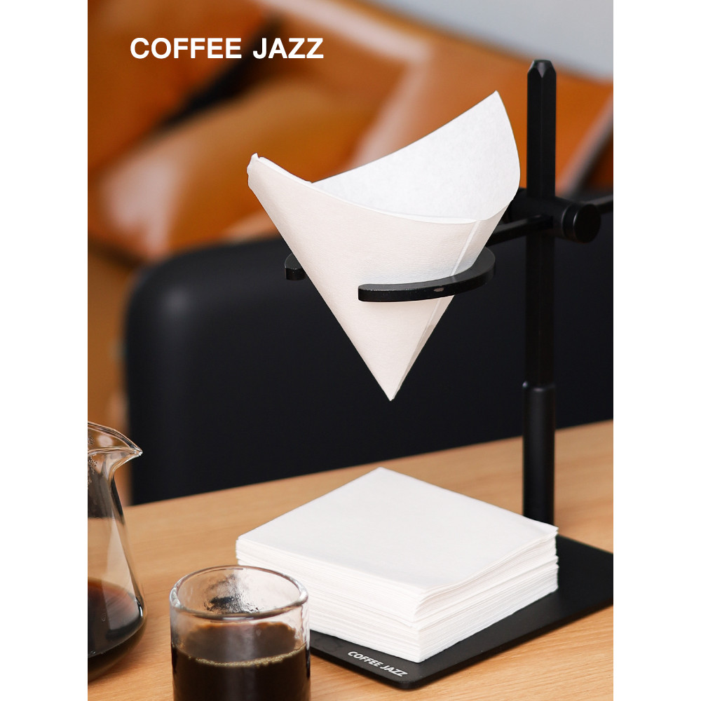COFFEE JAZZ กระดาษกรองกาแฟแบบชงด้วยมือ V60 กระดาษกรองทรงกรวย ถ้วยกรอง กระดาษกรองสี่เหลี่ยม