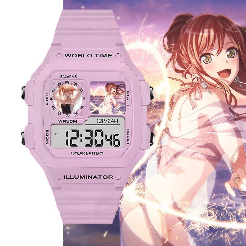 [นาฬิกาการ์ตูน] BanG Dream Imai Lisa สามารถปรับแต่งสินค้าอะนิเมะเกมนักเรียนนาฬิกาปลุกกันน้ํา