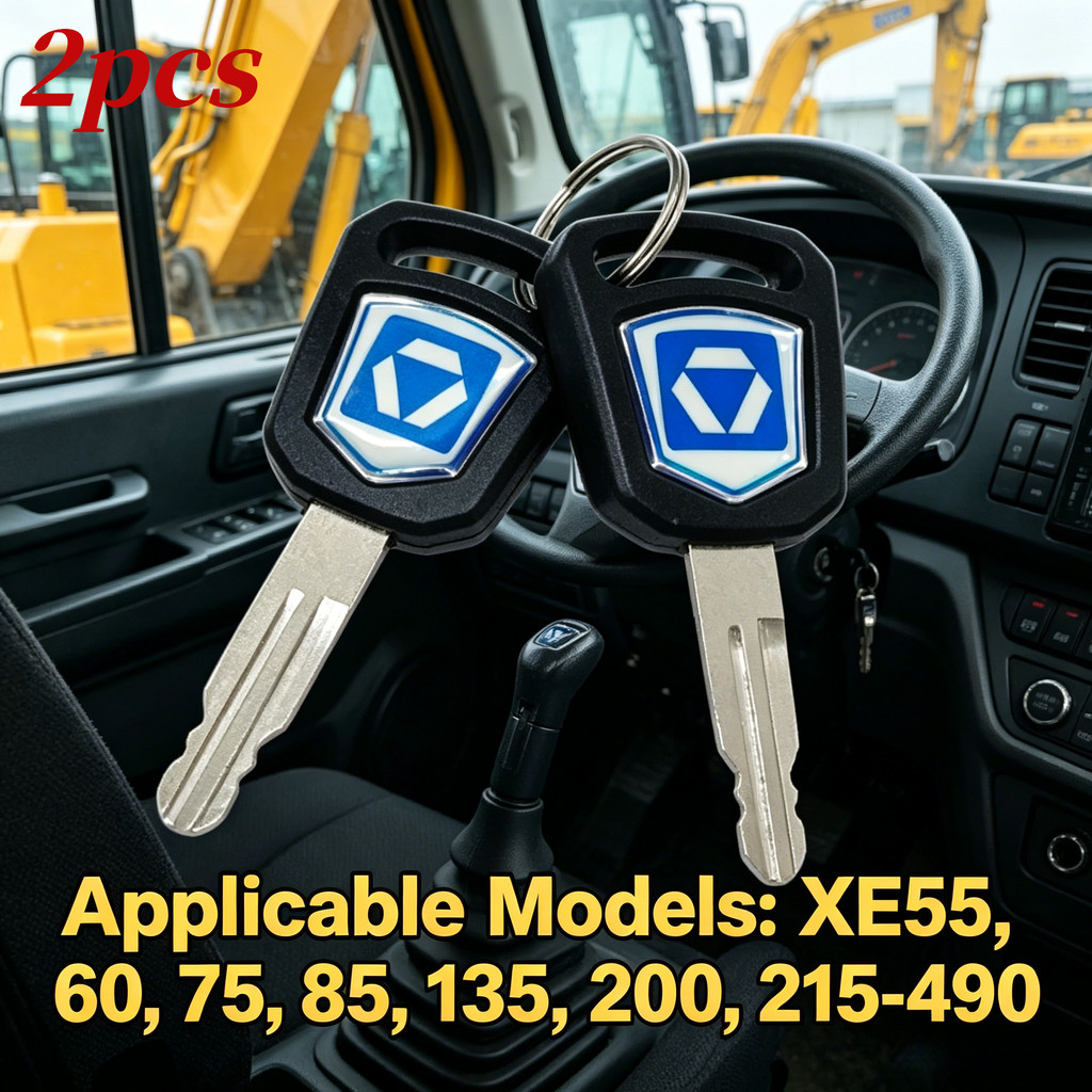 กุญแจจุดระเบิดรถขุด XCMG 2ชิ้น Universal สตาร์ท XE55 XE60 XE75 85 35U 135 200 215-490 อะไหล่หนัก