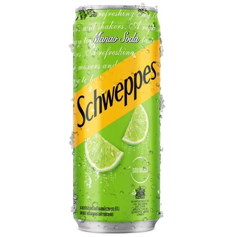 ชเวปส์ โซดากลิ่นมะนาว Schweppes Lime Soda 330ml. Pack6