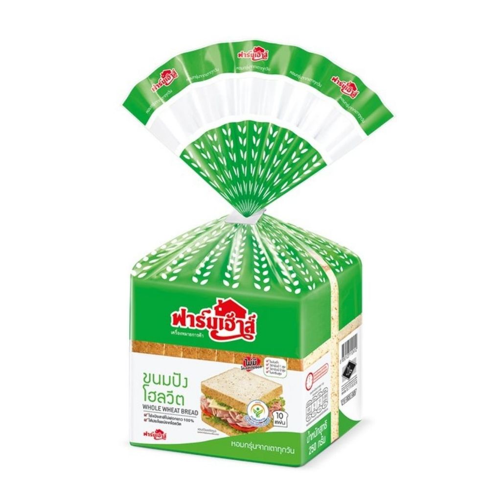 ฟาร์มเฮ้าส์ ขนมปังโฮลวีตชนิดเนื้อละเอียด Farmhouse Fine Whole Wheat 250g.