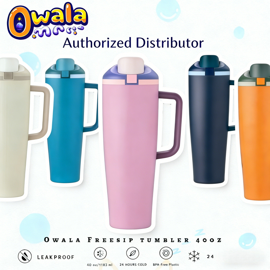 🇺🇸 (พร้อมส่ง) Owala FreeSip Tumbler 40oz ของแท้ USA | ฝาปิดเกลียวล็อคแน่น กันน้ำรั่ว 100% | ใช้งานง่าย พกพาสะดวก | รับปร