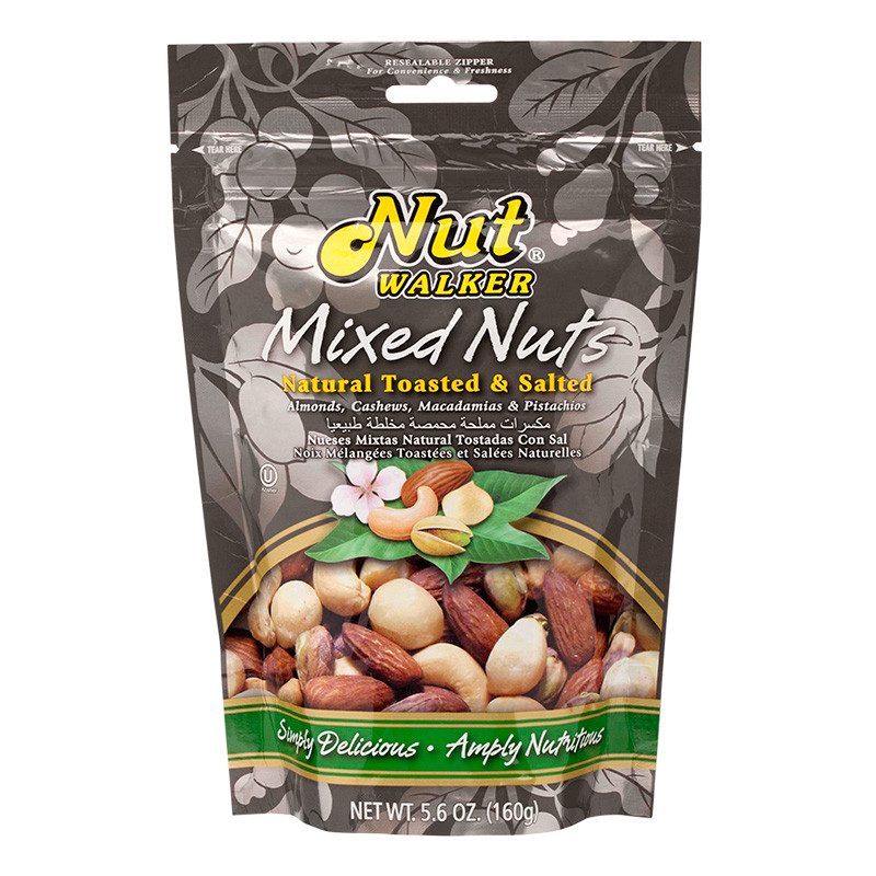 นัทวอล์คเกอร์มิกซ์นัทเนเจอร์รัล 150ก Nut Walker Mixed Nuts Natural Toasted Salted 150g [หมายเลขบาร์โค้ด 8850096950305 ]
