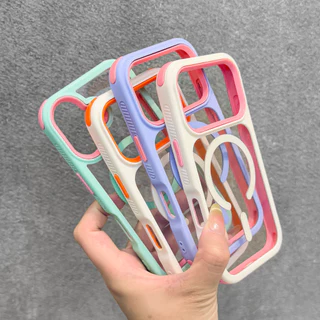 หรูหราป้องกันการหล่น 2 ใน 1 เคสโทรศัพท์แม่เหล็กสําหรับ ไอโฟน 11 12 13 14 15 16 17 มือโปร สูงสุด กันกระแทกกันชนกลับกรณีปก