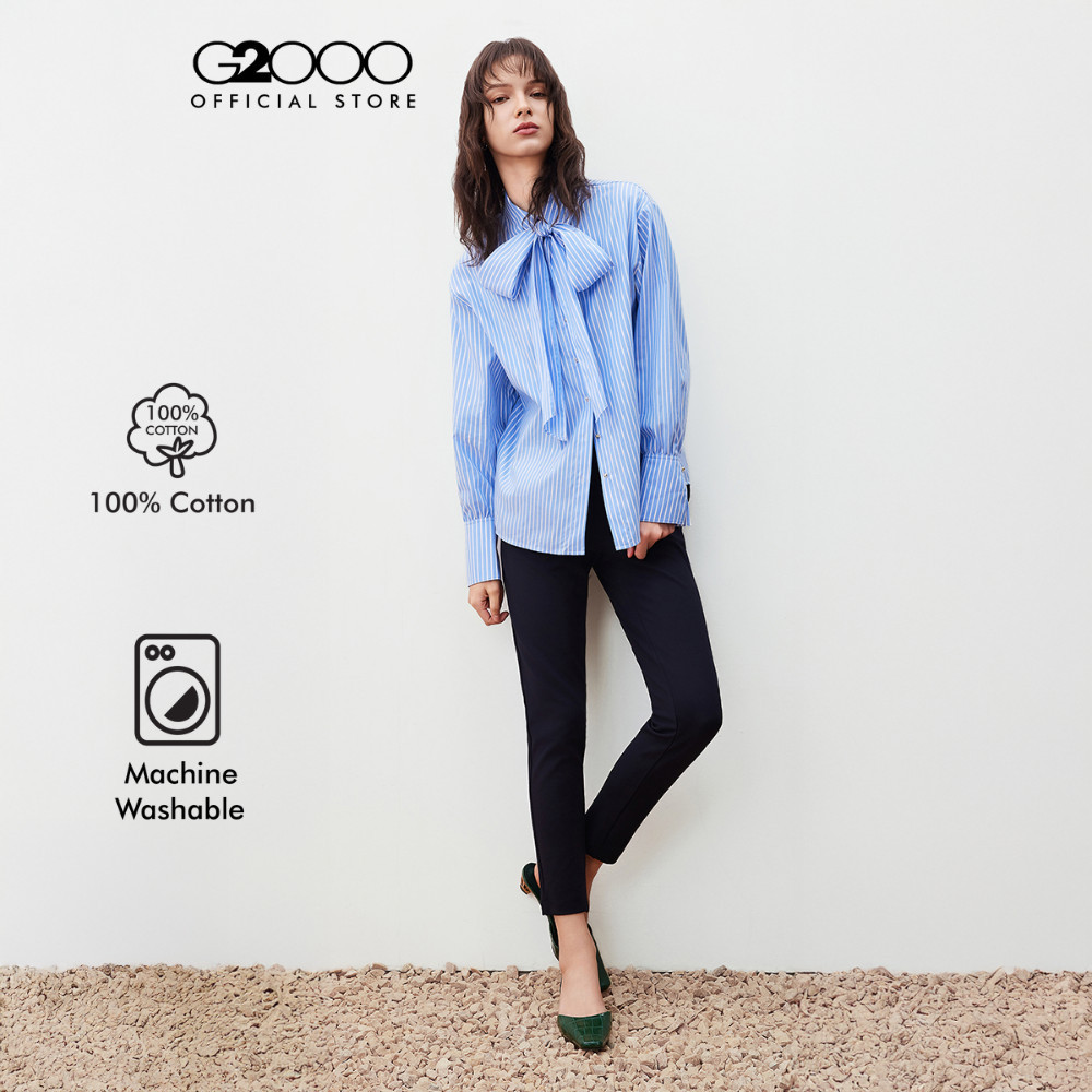 G2000 เสื้อเชิ้ตลำลองสำหรับผู้หญิง ทรง Relaxed Fit รุ่น 5623386773 BLUE