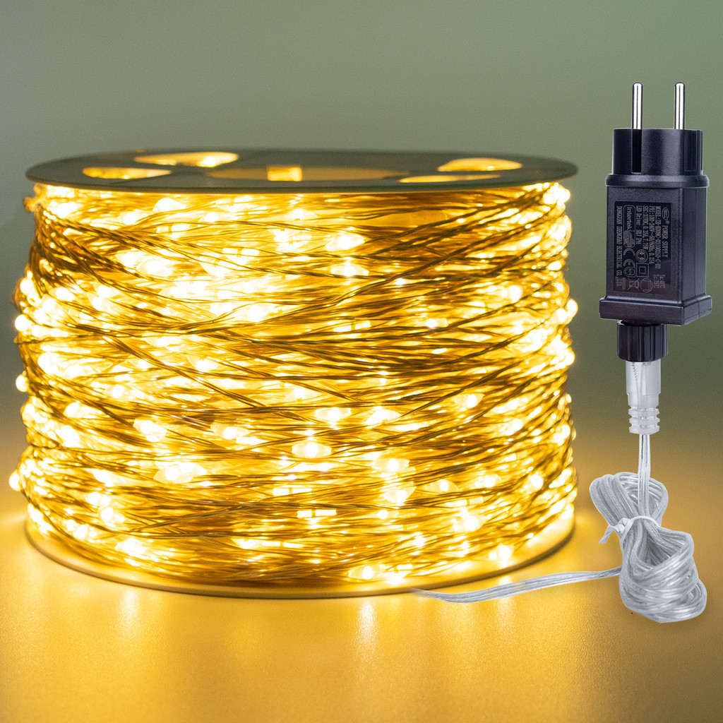 10/30/50/100/120M Silver Wire Fairy Lights Waterproof Outdoor String Lamp Garland for Party Christmas Wedding Bedroom