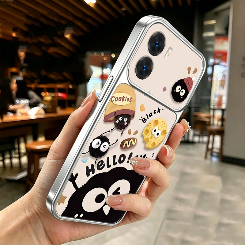 สําหรับVIVO Y36 Y27 4G y27s Y36 Y27 Y28 5g 2023 เคสโทรศัพท์Softcaseซิลิโคนกันกระแทกใหม่ออกแบบความงามสําหรับสาวน่ารักการ์ตูนเมทัลลิคเงินMatte DSCHM1