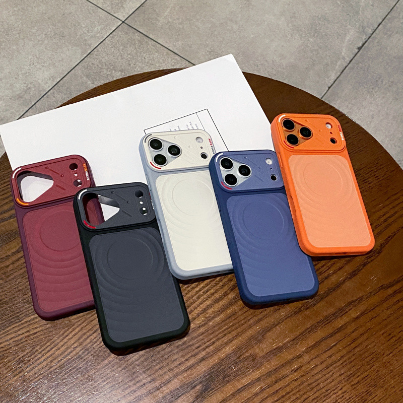 เคสโทรศัพท์เนื้อหยักที่รองรับแม่เหล็กสําหรับiPhone 17 16 15 14 13 12 Pro Max Plus