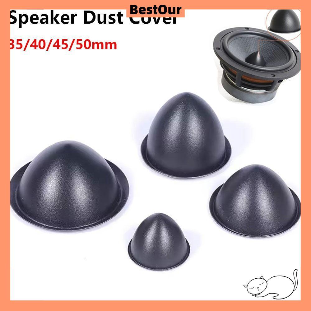 BESTOUR 1/4 ชิ้นลําโพงฝาครอบกันฝุ่น,สีดํา 35/40/45/ 50 มม.Ced Dust Caps,ทนทานเคล็ดลับ PP แขนป้องกันลําโพงอะไหล่ซ่อมอุปกรณ์เสริม