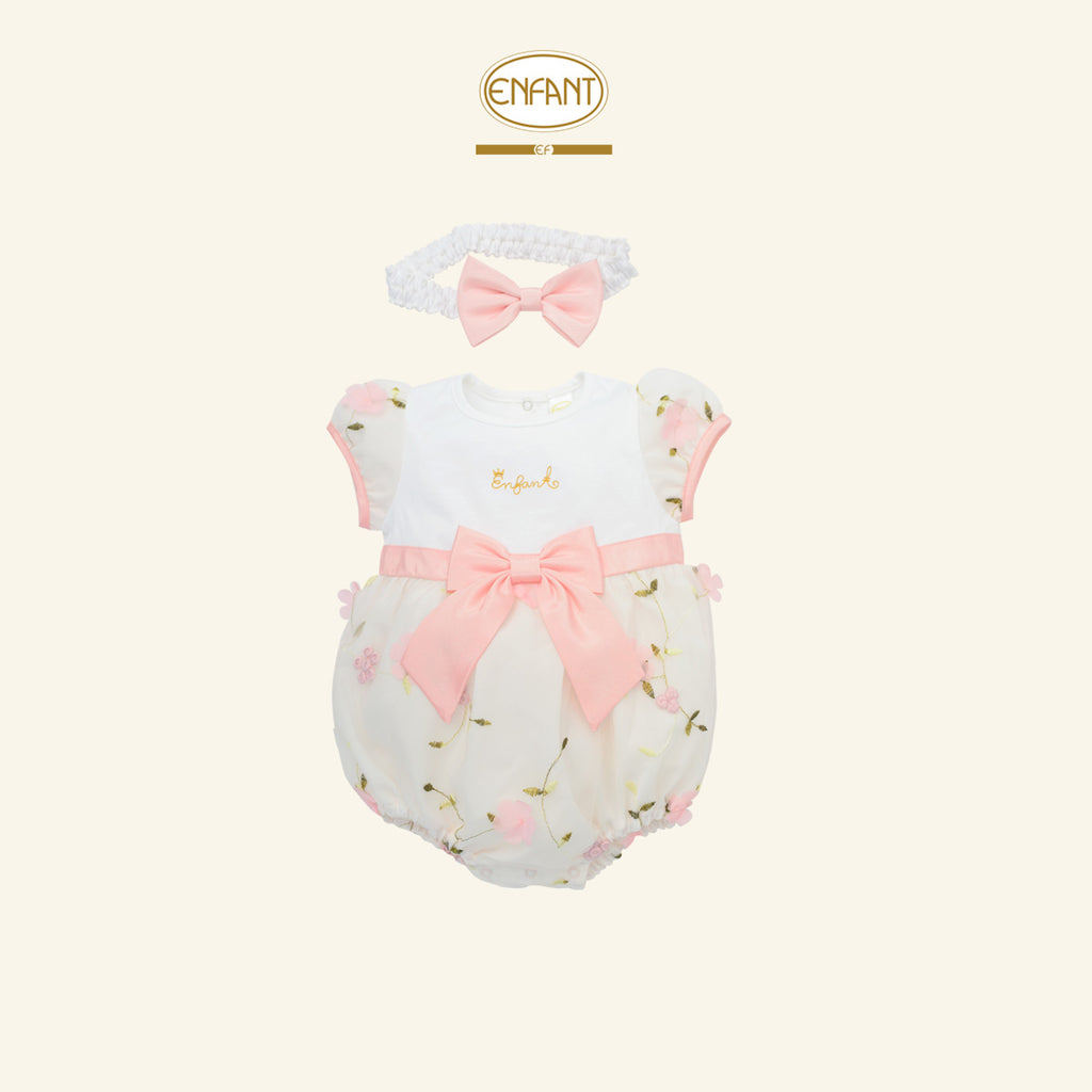 ENFANT ชุดบอดี้สูท+ที่คาดผม ดอกไม้แรกเกิด-1ปี EB8EX1