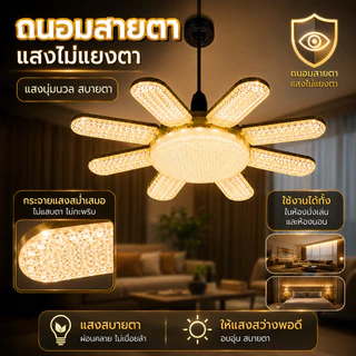 หลอดไฟ LED ทรงใบพัด 450W E27 หลอดไฟใบพัด หลอดไฟติดเพดานห้อง ไฟเพดาน ไฟขายของตลาดนัด ไฟแฉก หลอดไฟสว่างมาก ผ่านมาตรฐาน มอก