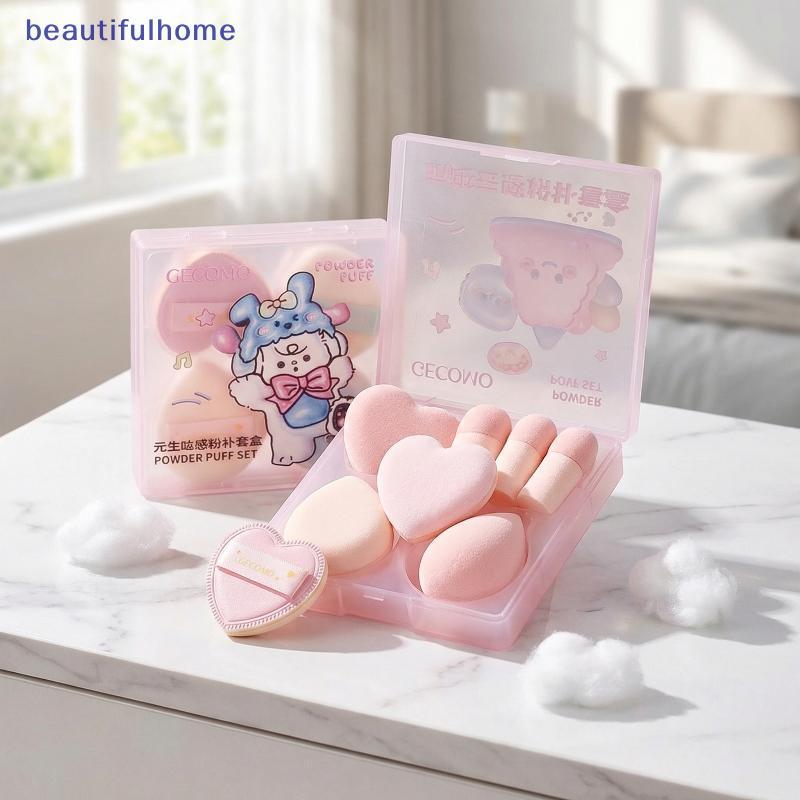 [ใหม่] Cloudy Beauty Puff Set 5 ชิ้น Floing ฟองน้ําแต่งหน้าคอนซีลเลอร์ Fixing Finger Tool สําหรับ Sm