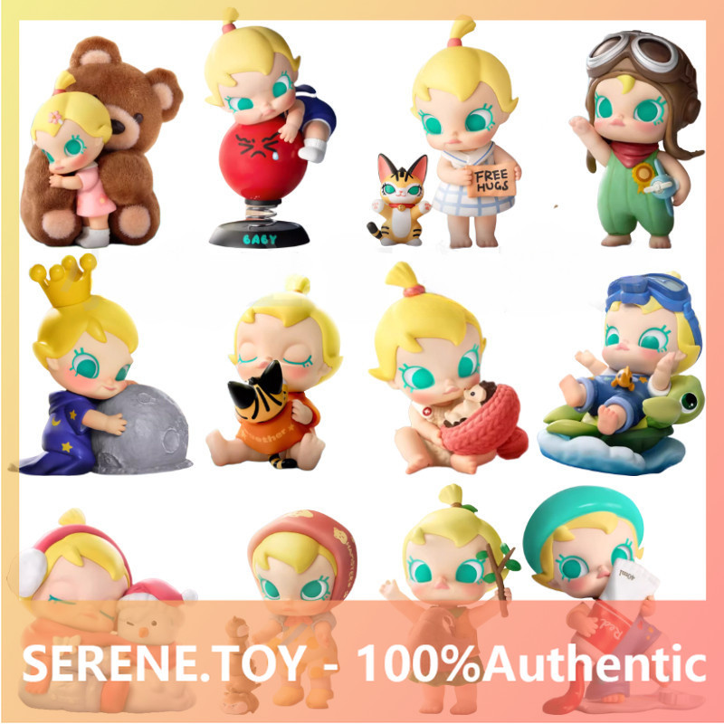 POPMART Baby Molly Hug Exploration Plan Series Mystery Box ของเล่นตกแต่งของขวัญ