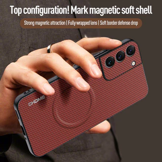 เคสหนังแม่เหล็กชาร์จไร้สาย ต้านเชื้อแบคทีเรีย สําหรับ Samsung Galaxy S23/S24/S21/S20/S22/S23 Fe/S24+