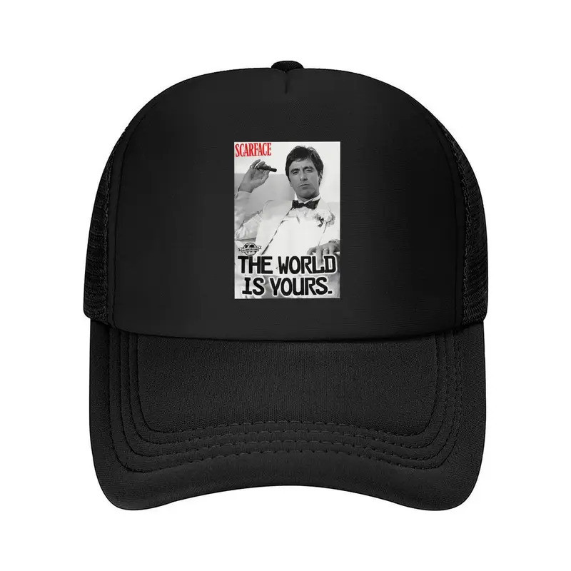 【in stock】หมวกเบสบอลตาข่ายลาย Scarface The World Is Yours