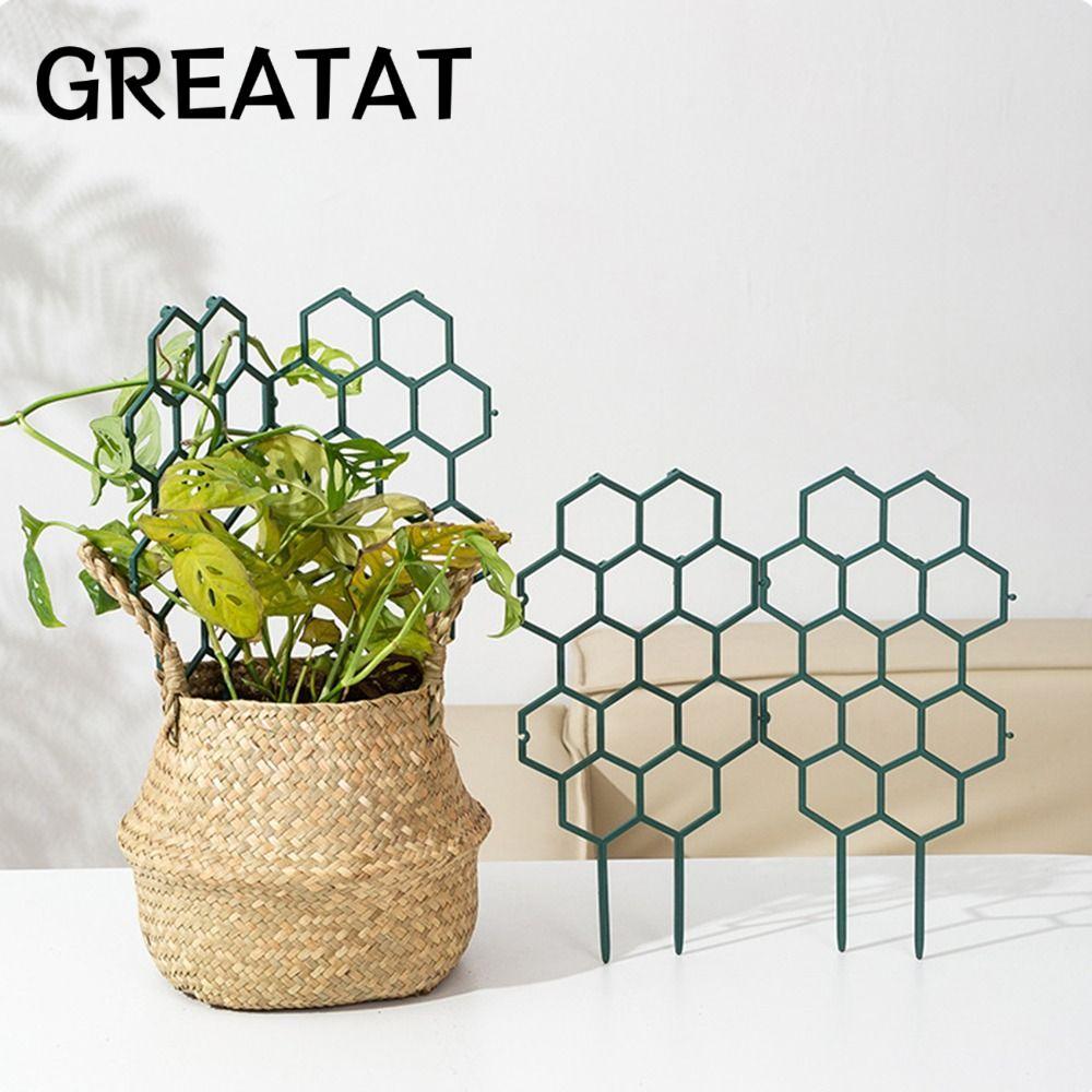 GREAT สนับสนุนพืช, การออกแบบรังผึ้งกันลมรังผึ้งพืช Trellis, คุณภาพสูงทนทานใช้งานง่ายกันสนิมพลาสติกสวนปีนเขากรอบสําหรับเถากระถางและดอกไ